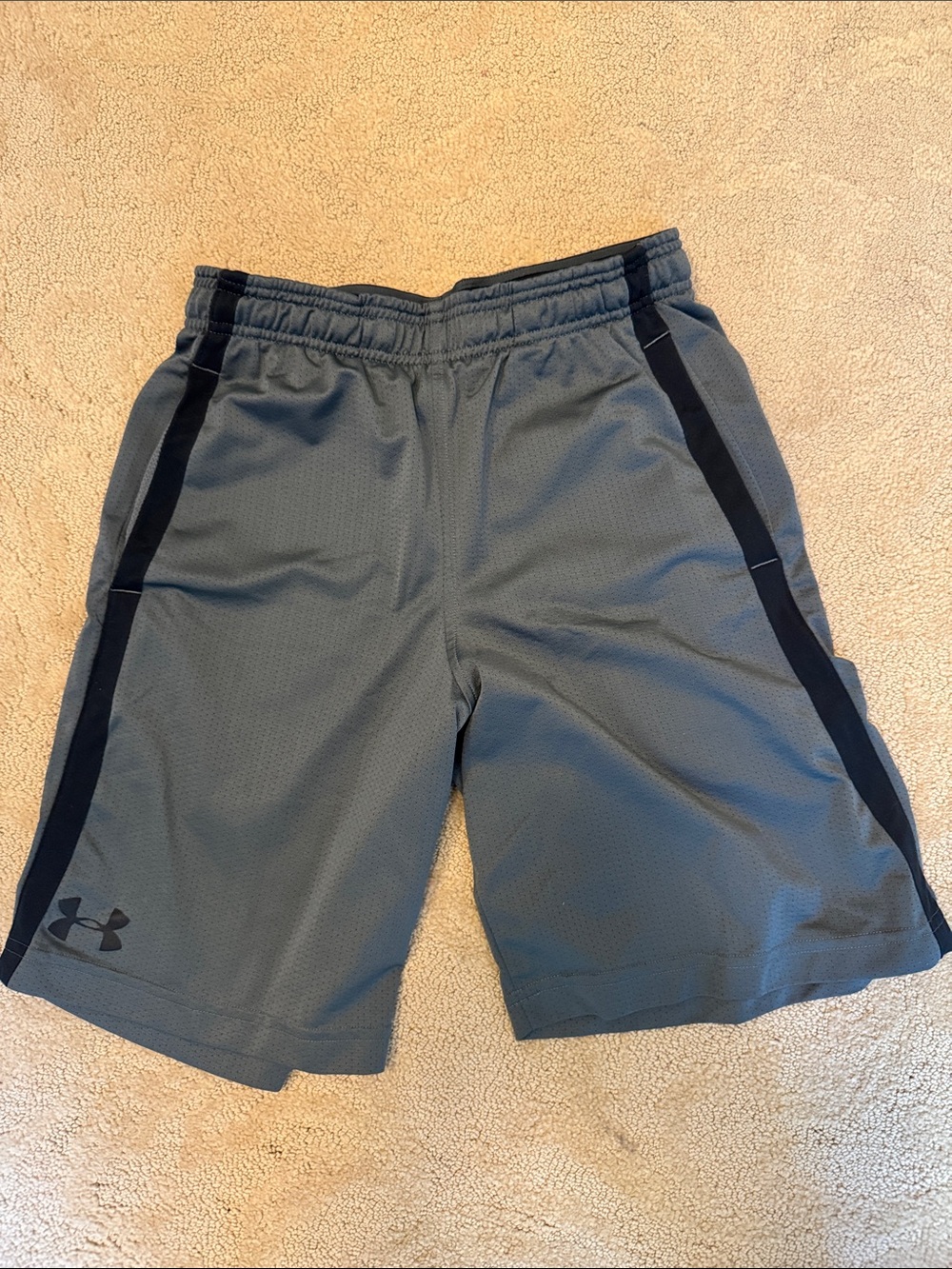 Under Armour Gray Athletic Shorts with Black Side Panels